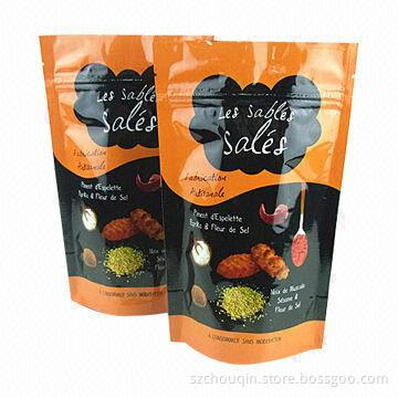 Food Packaging Zipper Stand Up Bag, Eye-catching on Shelf, Food Grade Material